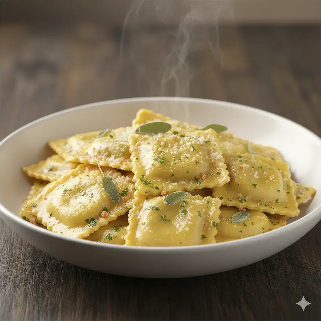 Plato Ravioli de Ricotta y Espinaca